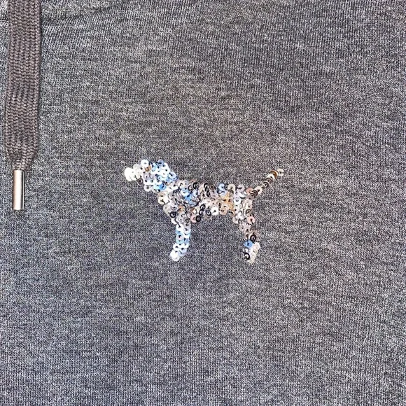 Victoria’s Secret PINK Gray Sequin Bling Hoodie. - Picture 8 of 10